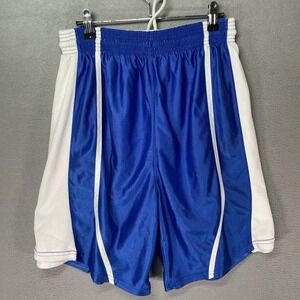 Unbranded Basketball Shorts Men Size S Blue White Glam Shiny Reversible Mesh
